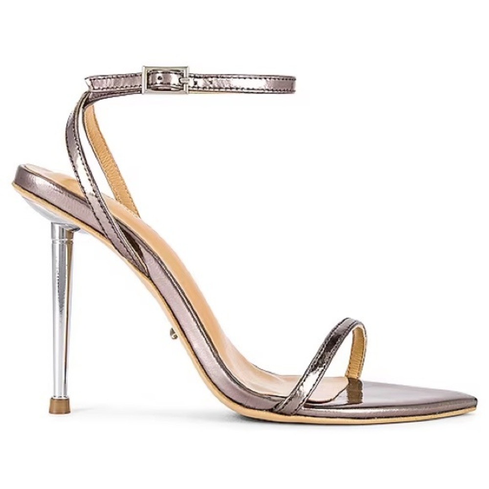 Tony Bianco Metallic Rose Gold Stiletto Ankle Strap Sandals